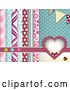 Vector Clip Art of Retro Scrapbooking Background of Layered Papers Hearts Banners and Buttons by Elaineitalia