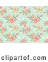 Vector Clip Art of Retro Seamless Green Rose Background Pattern by BNP Design Studio