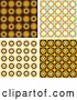 Vector Clip Art of Retro Set of Wallpaper Pattern Backgrounds of Orange, Brown and Blue Circles by KJ Pargeter