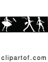 Vector Clip Art of Retro Silhouetted Border of a Ballerina and Men by Prawny Vintage
