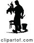 Vector Clip Art of Retro Silhouetted Farmer Butchering a Chicken by Prawny Vintage