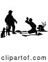 Vector Clip Art of Retro Silhouetted Guy Pleading by Prawny Vintage