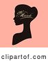Vector Clip Art of Retro Silhouetted Lady with 8th March Text for International Womens Day on Pink by Elena
