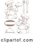 Vector Clip Art of Retro Sketched Male Chefs and Accessories by BNP Design Studio