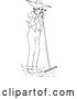 Vector Clip Art of Retro Sketched Male Farmer Smoking a Pipe by Prawny Vintage