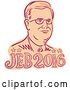 Vector Clip Art of Retro Sketched Portrait of Jeb Bush with Text by Patrimonio
