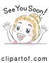 Vector Clip Art of Retro Sketched White Girl Saying See You Soon by BNP Design Studio