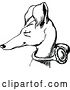 Vector Clip Art of Retro Slender Dog with a Ring on Its Neck by Prawny Vintage