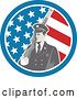 Vector Clip Art of Retro Soldier with a Rifle over His Shoulder in an American Flag Circle by Patrimonio