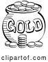 Vector Clip Art of Retro Stack of Coins near a Pot of Leprechaun's Gold, by Andy Nortnik
