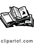 Vector Clip Art of Retro Stack of Open Books by Prawny Vintage