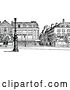 Vector Clip Art of Retro Street and Buildings by Prawny Vintage