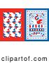 Vector Clip Art of Retro Styled 8th of March International Womens Day Design with Red White and Blue Doves by Elena