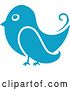 Vector Clip Art of Retro Styled Blue Bird by Vector Tradition SM
