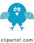 Vector Clip Art of Retro Styled Blue Bird with Polka Dot Wings by Vector Tradition SM