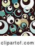 Vector Clip Art of Retro Styled Teal, Beige and White Circle Background on Brown by KJ Pargeter
