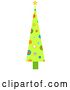Vector Clip Art of Retro Tall Christmas Tree with Circles by BNP Design Studio