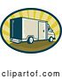 Vector Clip Art of Retro Tan and Green Delivery Van Logo by Patrimonio