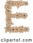 Vector Clip Art of Retro Tan Floral Capital Letter E Design by Vector Tradition SM