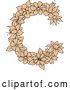 Vector Clip Art of Retro Tan Floral Letter C Design by Vector Tradition SM