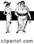 Vector Clip Art of Retro Thin and Overweight Fashionable Women by Prawny Vintage
