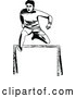 Vector Clip Art of Retro Track Athlete Leaping a Hurdle by Prawny Vintage