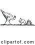 Vector Clip Art of Retro Turkey Bird and Squirrel by Prawny Vintage