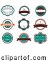 Vector Clip Art of Retro Turquoise and Brown Restaurant Labels by Vector Tradition SM
