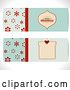 Vector Clip Art of Retro Turquoise and Red Snowflake and Christmas Bauble Ornament Tag Website Banners by Elaineitalia