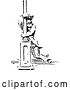 Vector Clip Art of Retro Vagrant Guy Hugging a Pole by Prawny Vintage