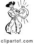 Vector Clip Art of Retro Western Cowboy Banging a Metal Dish by BestVector