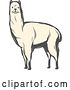 Vector Clip Art of Retro White Llama, in Style by Vector Tradition SM