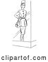 Vector Clip Art of Retro Window Mannequin Display Model in a Dress by Picsburg