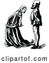 Vector Clip Art of Retro Woman Bowing to a Man by Prawny Vintage