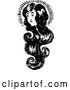 Vector Clip Art of Retro Woman with Long Hair by Prawny Vintage