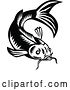 Vector Clip Art of Retro Woodcut Koi Carp Fish by Patrimonio