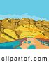 Vector Clip Art of Retro Wpa Styled Landscape of Red Rock Canyon, Mojave Desert, Nevada by Patrimonio