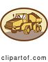 Vector Clip Art of Retro Yellow and Brown Dump Truck Logo by Patrimonio
