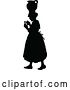 Vector Clip Art of Silhouetted Lady with a Jar on Her Head by Prawny Vintage