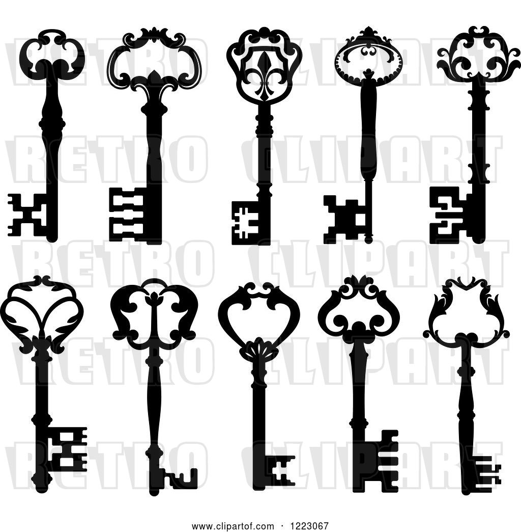Vector Clip Art of Retro Antique Skeleton Keys 3 by Vector Tradition SM ...