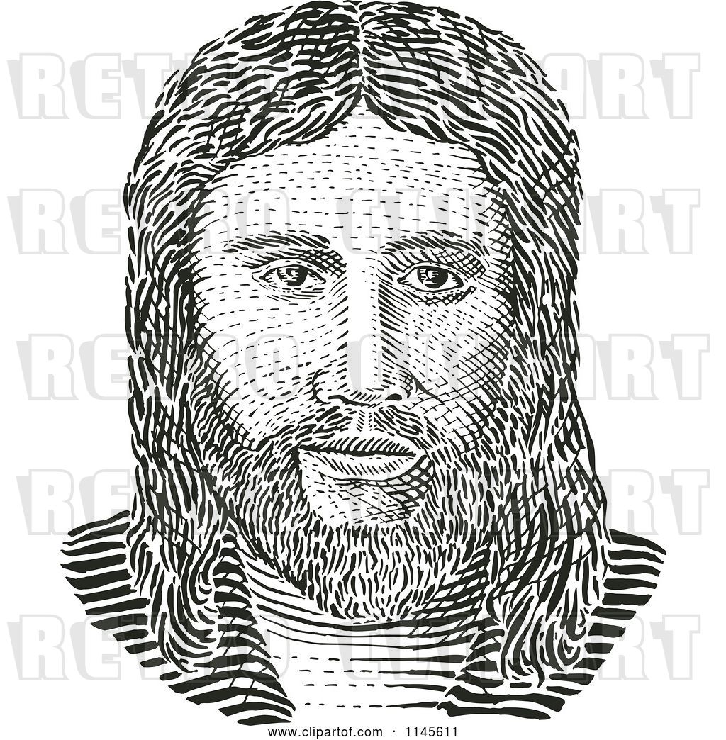Vector Clip Art of Retro Jesus Engraving by patrimonio - #36252