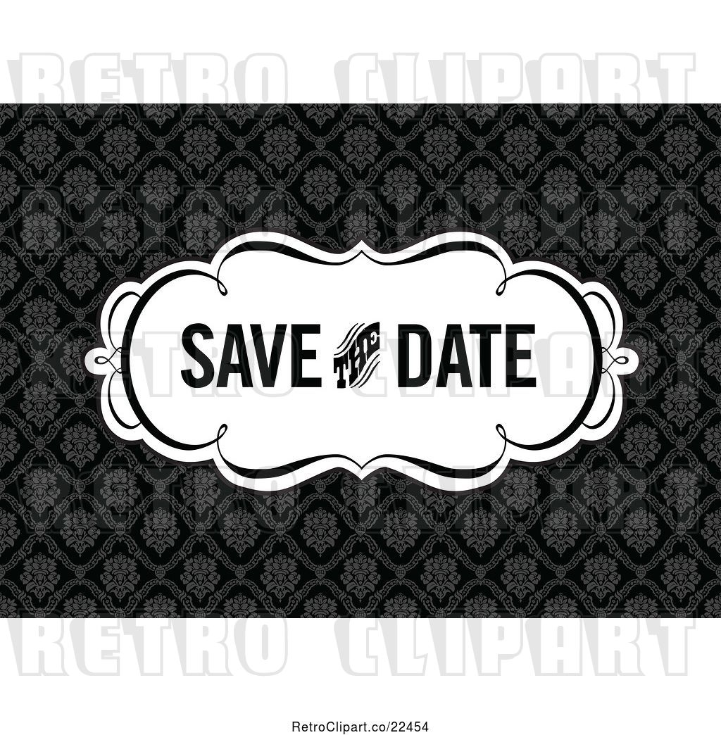 Vector Clip Art Of Retro Save The Date Wedding Damask Design By Bestvector