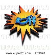 Clip Art of Retro 3d BOFF Comic Cloud with a Shadow by Stockillustrations