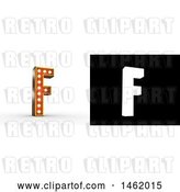 Clip Art of Retro 3d Illuminated Theater Styled Letter F, with Alpha Map for Isolation by Stockillustrations