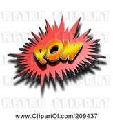 Clip Art of Retro 3d POW Comic Cloud with a Shadow by Stockillustrations