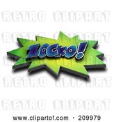 Clip Art of Retro 3d ZOCKO Comic Cloud with a Shadow by Stockillustrations