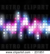 Clip Art of Retro Background of Glowing Equalizer Beats on Black by Arena Creative