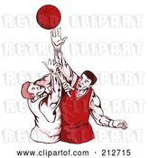 Clip Art of Retro Basketballers Playing by Patrimonio