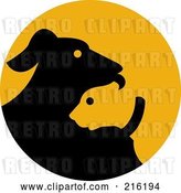Clip Art of Retro Black and Orange Dog Logo by Patrimonio