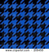 Clip Art of Retro Blue and Black Hounds Tooth Pattern Background by Arena Creative
